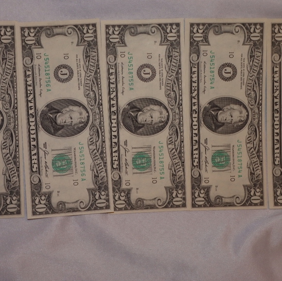 5) 1985 20 Bills with consecutive serial number - Picture 1 of 6